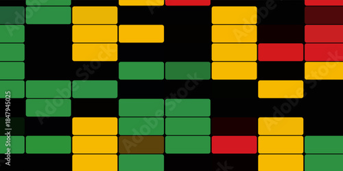 Abstract background with colorful wavy lines pattern and with Jamaican color themePrint