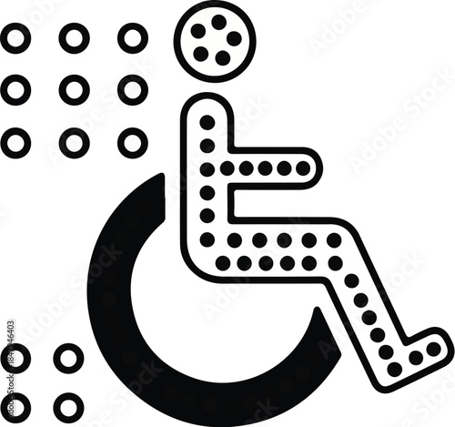 Modern graphic representation of universal accessibility symbol