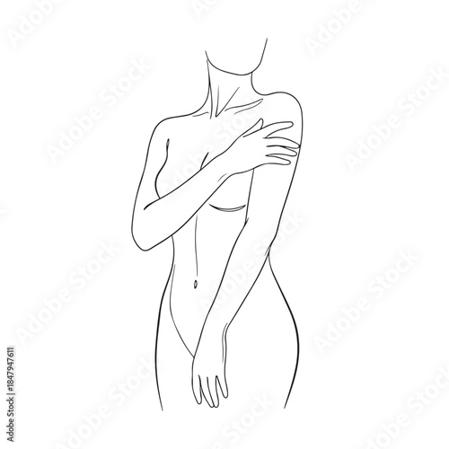 Self-comforting figure