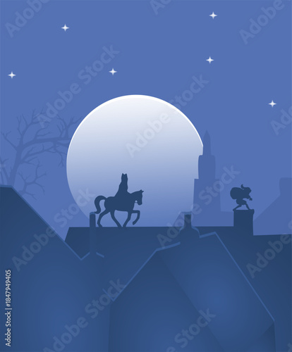 Santa Claus Day Celebration: Santa Comes to Town at Night