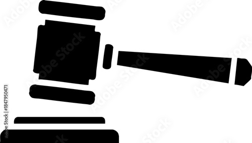 Black Gavel Icon Symbolizing Law Justice and Authority