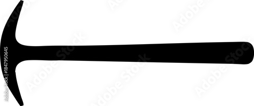 Simple Black Silhouette of a Geological Rock Pick Tool Icon