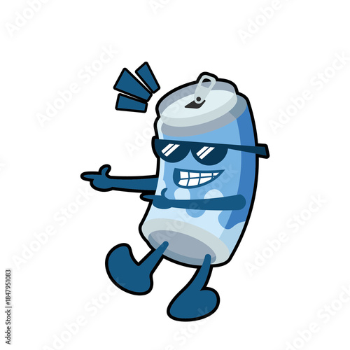 fun cartoon vector character of Soda can
