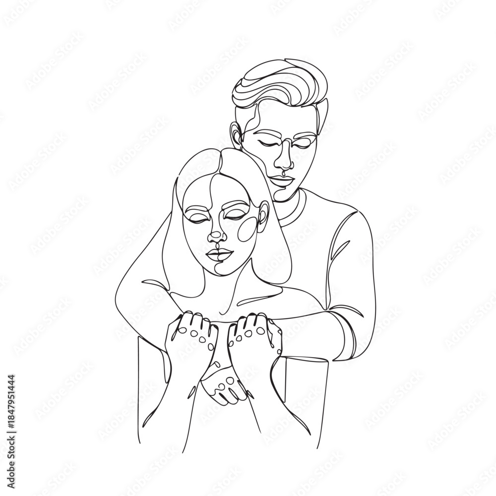 Fototapeta premium Couple embracing in tender moment