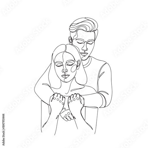 Couple embracing in tender moment