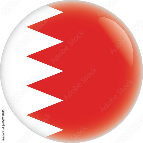 Bahrain flag in Circular Format