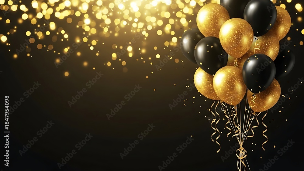 custom made wallpaper toronto digitalCelebratory balloons in golden and black