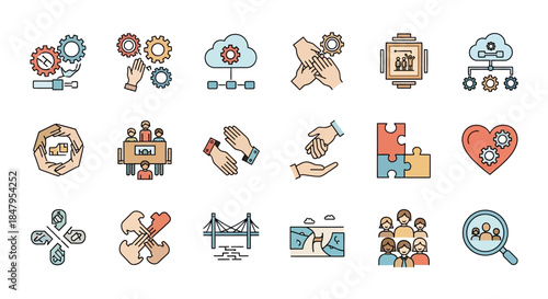 Collection of Various Flat Design Icons.