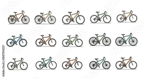 Collection of Various Bicycle Illustrations.