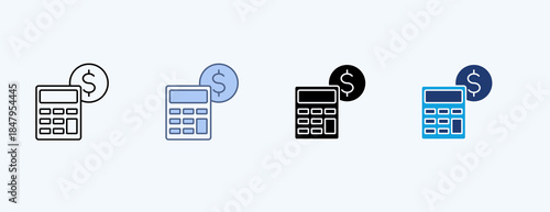 Cost Estimation Multiple Icon Illustration Vector