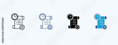 Project Timeline Multiple Icon Illustration Vector
