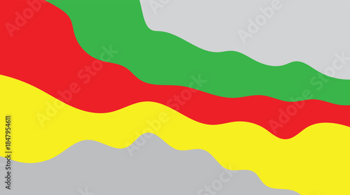 A waving rainbow pride flag is integrated into a German national banner design as a vector illustration symbol for the LGBT community in Europe