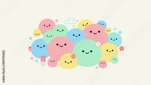 Colorful Smiley Face Emoji Characters.