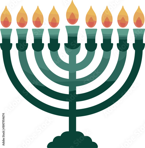 Menorah Candle Holder Vector Illustration for Hanukkah Celebration