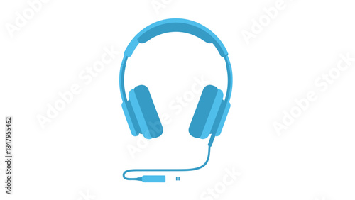 Stylish blue headphones with a cord are displayed against a clean white background, perfect for music lovers and tech enthusiasts.