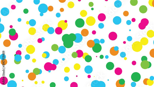 Seamless Vector Polka Dot Pattern Background with Colorful Abstract Confetti Circles