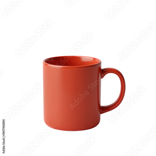 Red ceramic coffee mug isolated