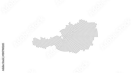 Austria Stylized halftone dot map with concentric circular pattern