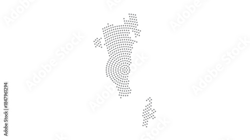 Bahrain Stylized halftone dot map with concentric circular pattern