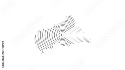 Central African Republic Stylized halftone dot map with concentric circular pattern
