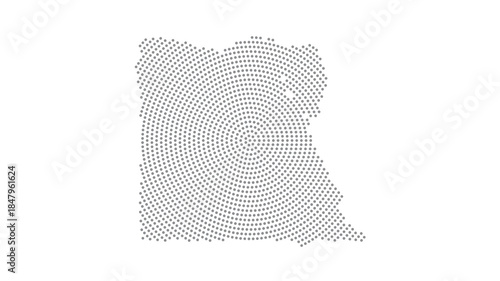 Egypt Stylized halftone dot map with concentric circular pattern