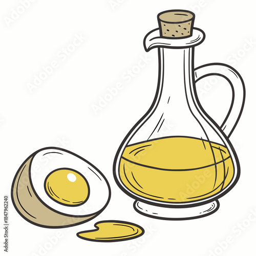 Egg yolk oil bottle glass bottle