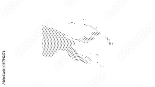 Papua New Guinea Stylized halftone dot map with concentric circular pattern