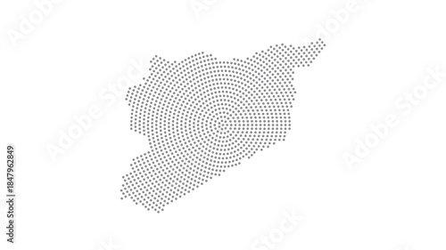 Syria Stylized halftone dot map with concentric circular pattern