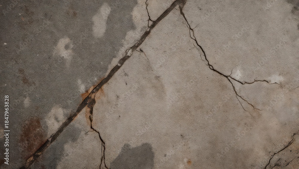 Obraz premium Cracked Concrete Surface with Natural Elements.