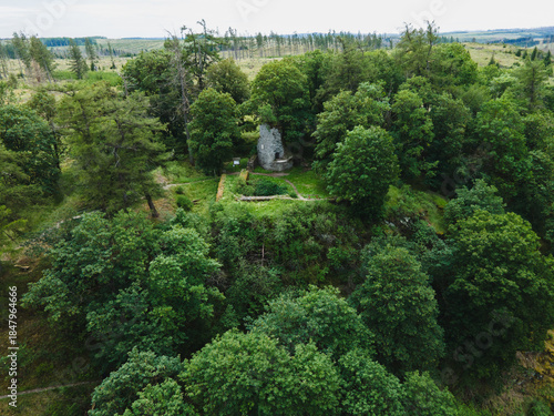 Small Castle Ruin near Königshütte in the Harz Mountains, Germany