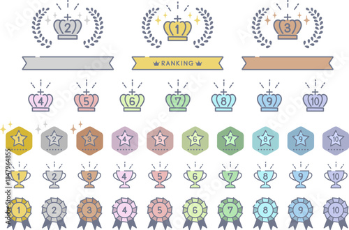 ランキングBEST10のアイコン素材セット / vector eps