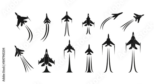 Collection of Fighter Jets in Motion.