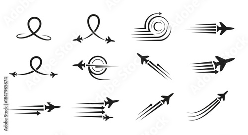 Set of Hand Drawn Motion Arrows.