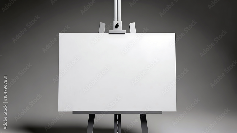Obraz premium Empty Canvas on Adjustable Easel for Art Studio Work