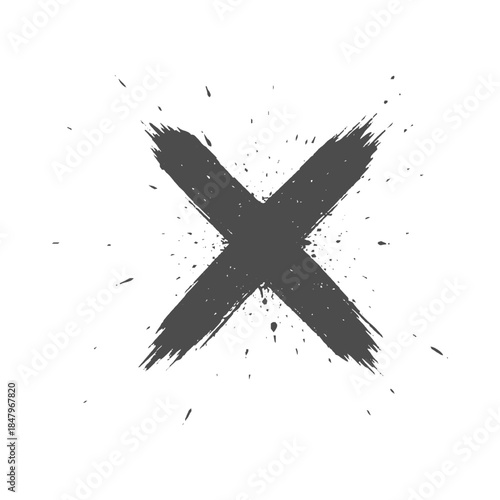 Grunge Brush Stroke X Mark