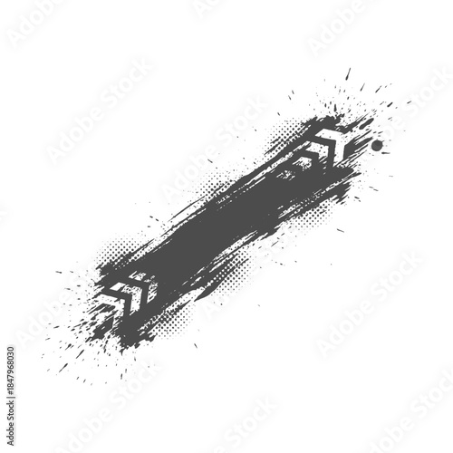 Grunge Tire Track Splatter Banner Element