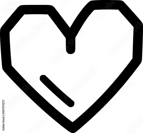 Authentic Connection Hand-Drawn Heart Simple Line Art Vector
