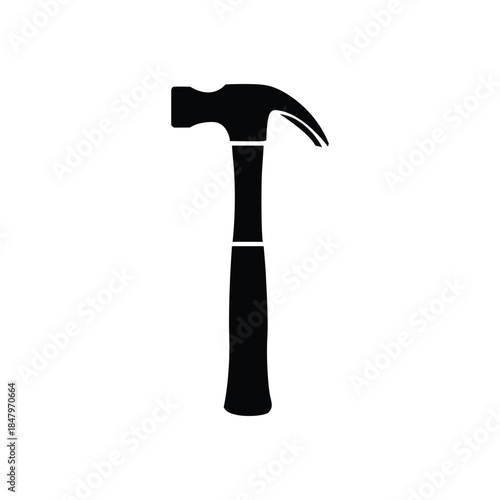 Classic Black Hammer Icon for Construction and DIY Projects