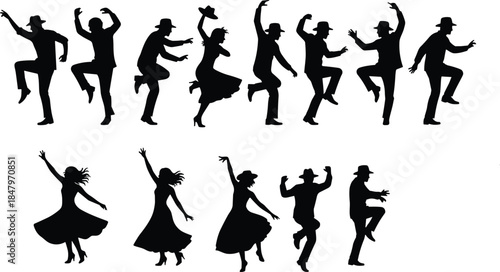 Extensive Collection of Diverse Children Silhouettes, Including Boys and Girls Jumping, Playing, Doing Acrobatics, and Holding Hands, Representing Childhood, Fun, Movement, and Friendship.