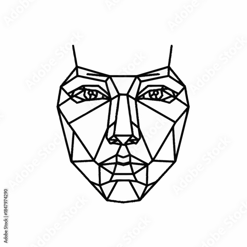 Geometric Human Face Abstract Design.