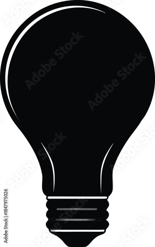 Isolated vector light bulb icon featuring a glowing glass lamp filament to represent a bright idea, energy innovation, and creative inspiration through electric power technology on a white background.