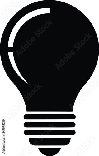 Isolated vector light bulb icon featuring a glowing glass lamp filament to represent a bright idea, energy innovation, and creative inspiration through electric power technology on a white background.