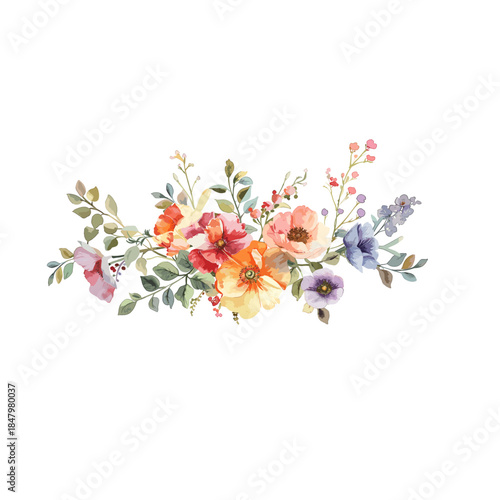Watercolor flower bouquet illustration