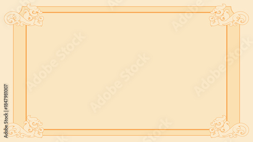 Chinese-inspired ornamental background with walking dragons as corner decorations