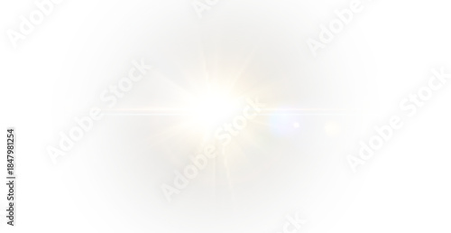Bright sunlight PNG with star shine, space flare