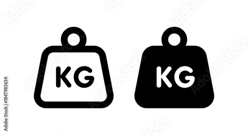 Photos Kilogram heavy weight icons in flat and outline style