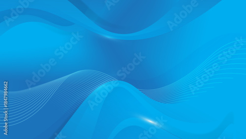 A dynamic abstract background featuring flowing blue waves and subtle light reflections, creating a modern and serene visual effect.