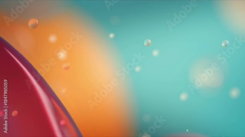 Minimal retro geometric shapes floating, neon-edged triangles circles, soft atmospheric fog, elegant gradient background blue purple pink, cinematic volumetric light rays, subtle grain, elegant retro