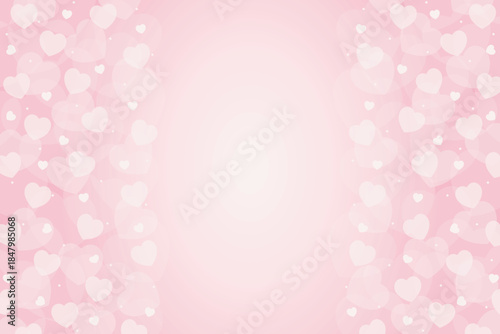 pink gradient background and heart shape bokeh light element love valentine theme banner vector illustration template
