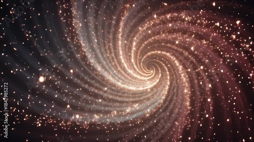 Fractal vortex swirling dimensional rift, infinite spiral geometry twisting inward, glowing particles being pulled center color gradients, deep space fractal patterns, cinematic 4K sci-fi vortex